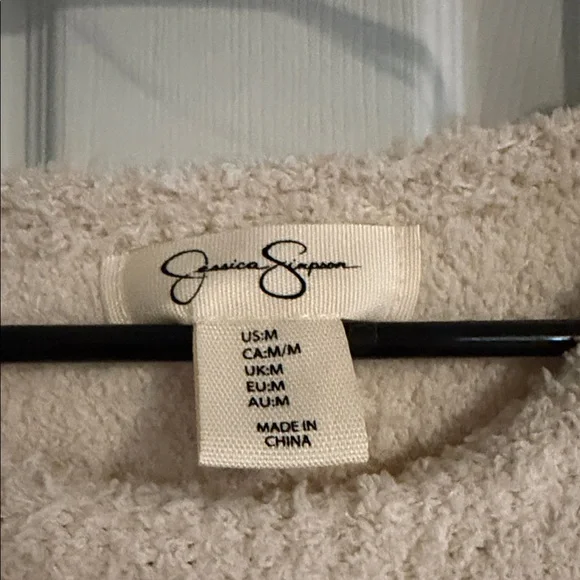 Jessica Simpson Cream Sweater with Pink Hearts - Picture 2 of 7